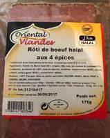 Rti De Boeuf Halal Aux 4 Epices Report Card