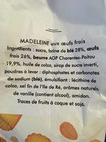 La Madeleine Au Beurre Ingredients