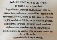 La Madeleine Coque Chocolat Ingredients