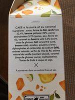 Le Cake Poire Caramel Ingredients