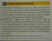 Mini Cakes Raisins Ingredients