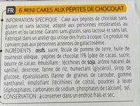 Allergo Mini Cakes Pepites De Chocolat Ingredients