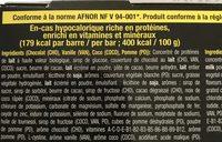 Elite Fitness Barres Pommes Ingredients