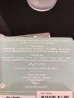 Oolong-tee, Aromatisiert, Th Des Songes, Teebeutel, Palais Des Ths Ingredients