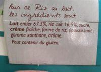Riz Au Lait Ingredients