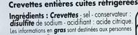 Crevettes Cuites Ingredients