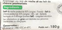 Buche Au Lait De Vache Ingredients
