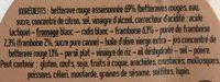 BETTERAVE FRAMBOISE Ingredients