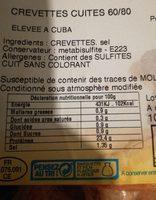 Crevette Cuite Leclerc Ingredients