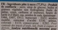 Pte  Sucre Bleue Ingredients