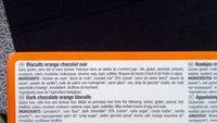 Biscuits Orange Chocolat Noir Ingredients