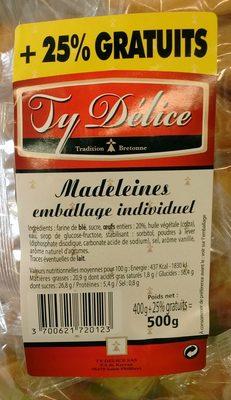 Madeleines Emballage Individuel (+25% Gratuits)