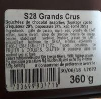 Chocolats Grands Cru (S28) Ingredients
