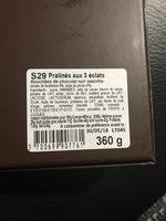 Pralins Aux 3 Clats Ingredients