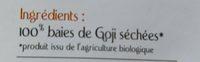 Baies De Goji Ingredients