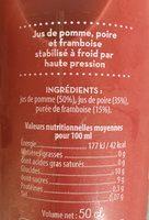 Pomme Poire Framboise Ingredients