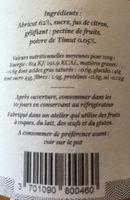 Confiture D'abricot Au Poivre De Timut Ingredients