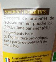 Whey Proteine Bio Banane Ingredients