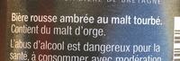 Rousse Ambre Au Malt Tourb Ingredients