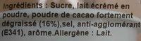 Boissons Chaudes Arme Cacao Ingredients