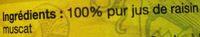 Pur Jus De Raisin Muscat Du Roussillon Ingredients