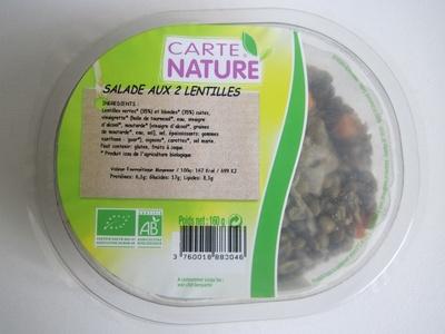 Salade Aux 2 Lentilles Bio - 160 G - Carte Nature