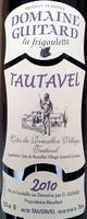Tautavel 2010 Domaine Guitard Ingredients