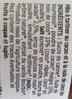 Ma Pte  Tartiner Noix De Coco Ingredients