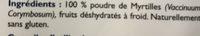 Myrtille Ingredients