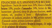 8 Financiers Aux Amandes Ingredients