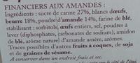Financiers Aux Amandes Ingredients