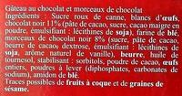 Moelleux Chocolat Aux Morceaux De Chocolat Ingredients