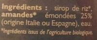 Dlice D'Amandes Ingredients