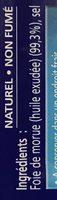 PROTIFOIE DE MORUE NATUREL NON FUME Ingredients