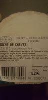 Bche De Chvre, Fromage Au Lait Pasteuris De Chvre Ingredients