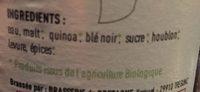 Bire Au Quinoa Ingredients
