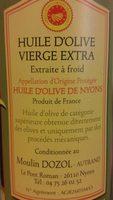 Huile D'olive De Nyons Vierge Extra Ingredients