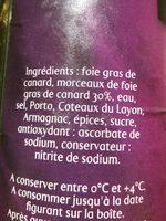 Bloc De Foi Gras Ingredients