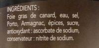 Bloc De Foie Gras De Canard Ingredients