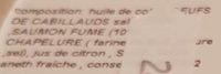 Tarama Au Saumon Fum Ingredients