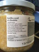 Lentilles Corail Et Ciboulette Ingredients