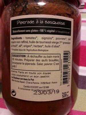 Piperade  La Basquaise