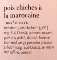Pois Chiches A La Marocaine Ingredients