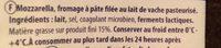 Mozzarella Casa Azzurra Ingredients