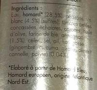 Bisque De Homard Au Kari Gosse Ingredients