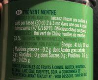 Th Vert Menthe Ingredients