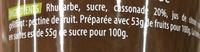 Confiture Extra  La Cassonade Rhubarbe Ingredients