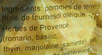 Chips Artisanales Aux Herbes De Provence Ingredients