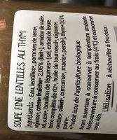 Soupe Fine De Lentilles Au Thym Ingredients