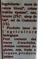 Onctueux De Caramel Au Beurre Sal Au Sel De Gurande Ingredients